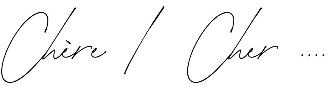 chère cher in manuscrite